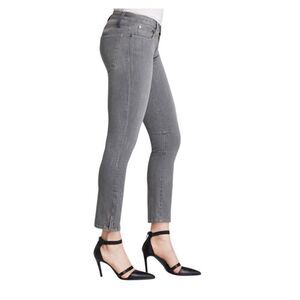 Revolve Helmut Lang Gray Light Wash Ankle-zip Skinny Jeans